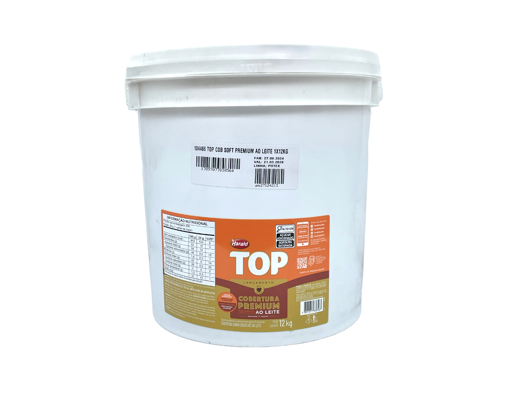 CHOCOLATE COBERTURA GRANDE PREMIUM AO LEITE TOP HARALD 12 KG (BD 12 KG)